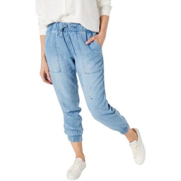 Side Stitch Pants - Side Stitch Los Angeles Lyocell Pants P1X Blue Jogger Drawstring Elastic Pullon